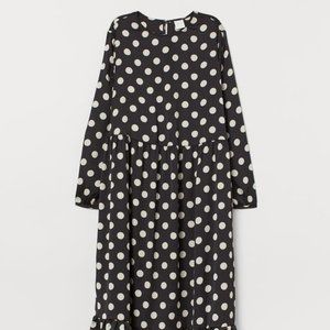 H&M Crêped Dress Polka Dot Euro Small